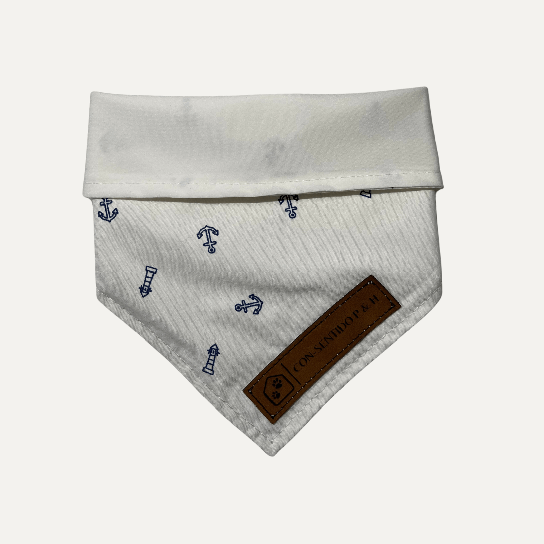 Pañoleta Náutica para Mascotas – Fresca, reversible y con estilo