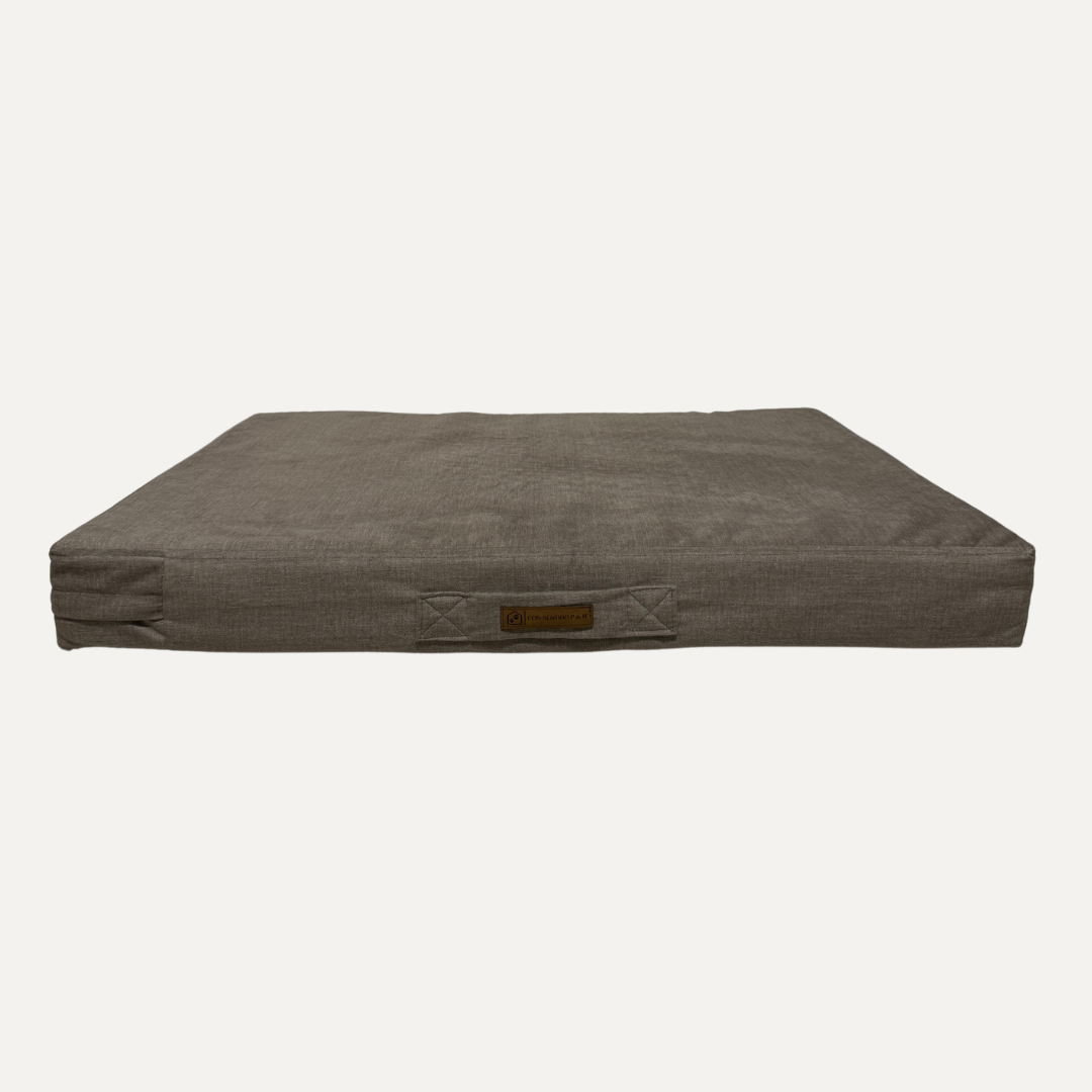 Colchón ortopédico para perros grandes color Beige- Cama plana lavable con soporte articular | Con-Sentido